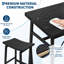 Ensemble table et chaises de salle à manger en PVC noir de style industriel pour 4 personnes avec tabourets escamotables – Table de bar moderne et peu encombrante pour petits espaces-1836049194