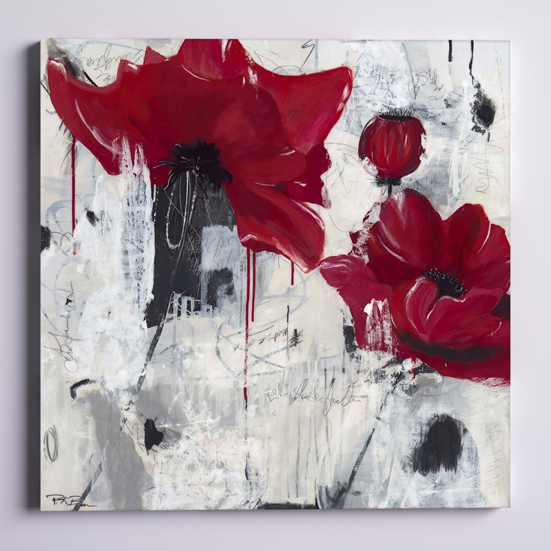 "Poppy Love", reproduction d'art sur toile par Pamela K. Beer, Toile tendue, H 36 po x l 36 po, Sans cadre