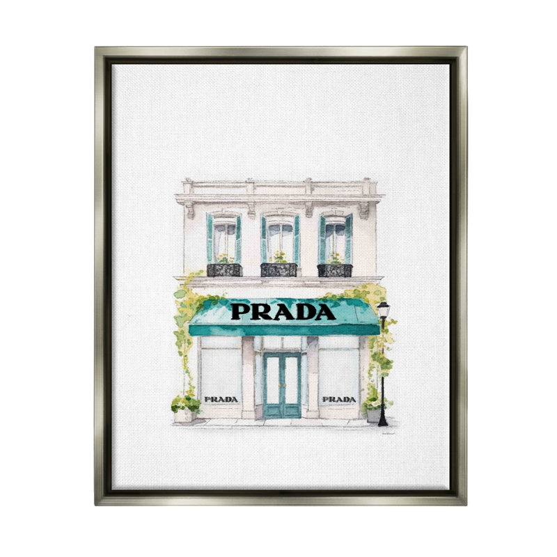 Boutique de mode urbaine Maybelin par Amanda Greenwood, Cadre flottant gris lustré, H 31 po x l 25 po x P 1,7 po