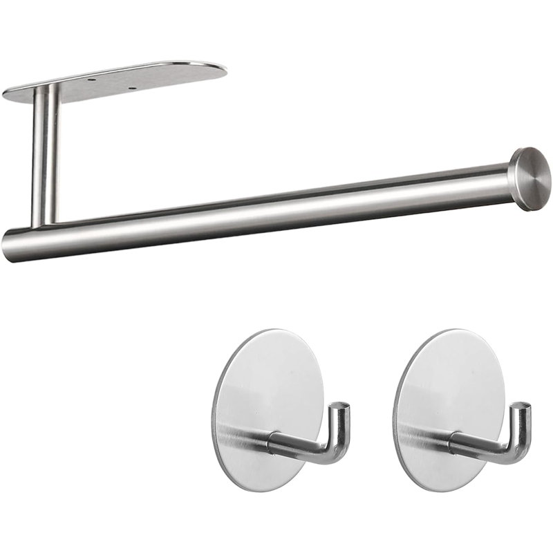 Porte-essuie-tout sous armoire - Acier inoxydable, fixation murale, peu encombrant