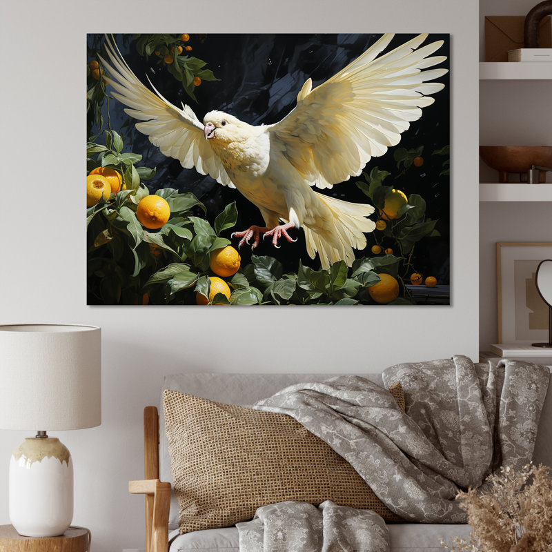 Colombe gracieuse sur toile, H 30 po x l 40 po, Toile tendue
