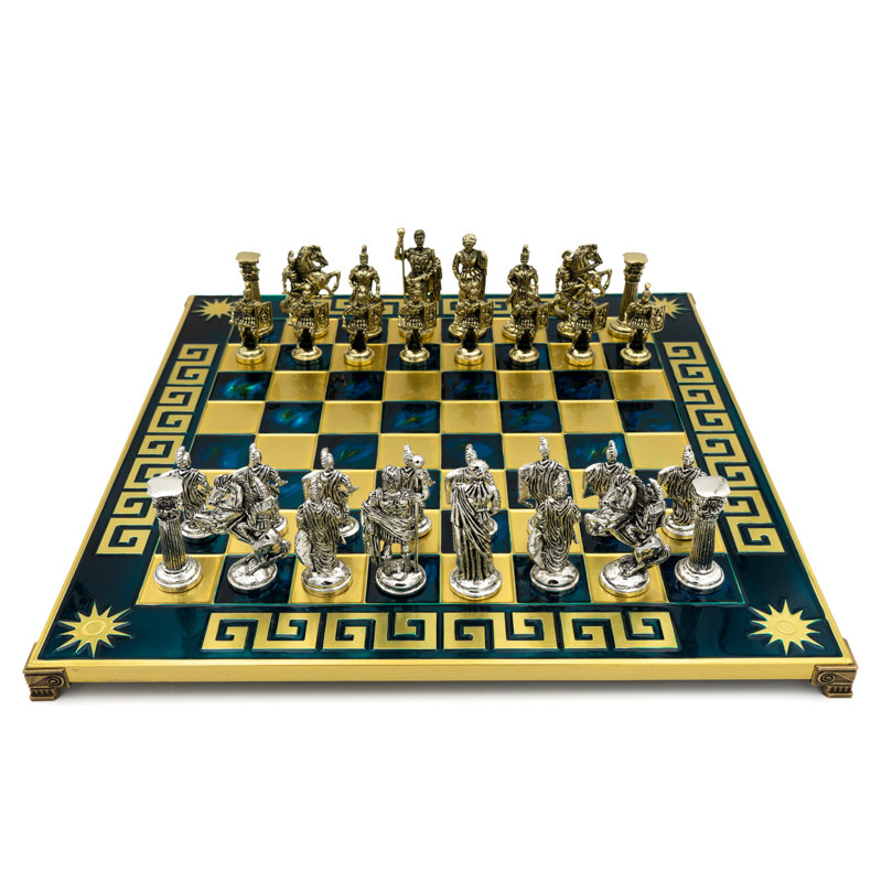 Ensemble d'échecs en métal Helcee Handmade Romans