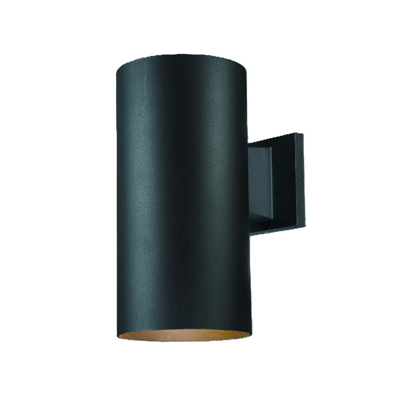 Applique murale cylindrique en aluminium 1 lumière H 12 po pour l'intérieur ou l'extérieur 1 lumière, Noir