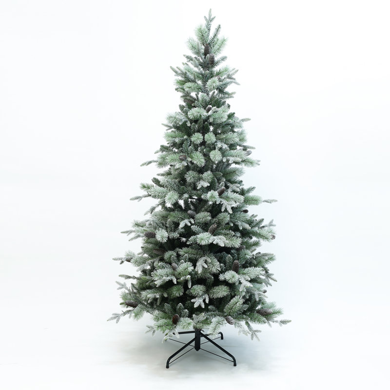 7.5Ft Pre-Lit Pine Branches with Frosted Tips Artificial Christmas Tree, 7.5'