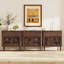 Buffet moderne cannelé à 3 tiroirs et 6 portes de 94,5 po avec rangement pour salon, vestibule, salle à manger-131443782