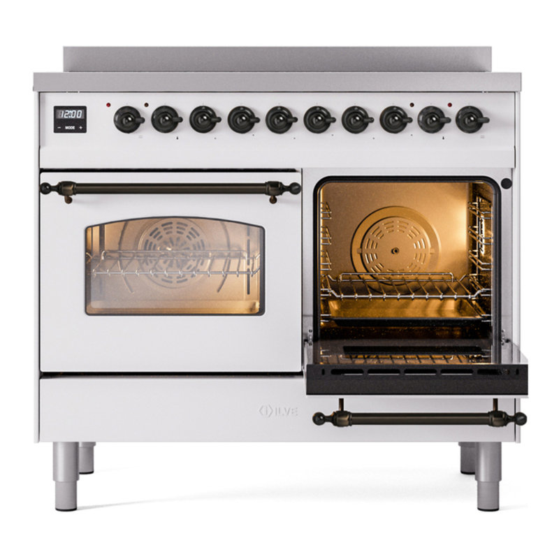 ILVE Nostalgie II 40 in Induction Range, White/Bronze