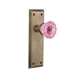 New York Plate with Crystal Pink Door Knob