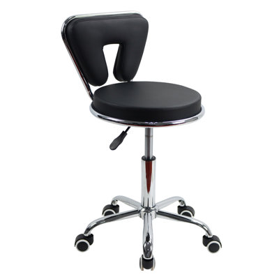 Backed Adjustable Height Ergonomic Lab Stool with Wheels