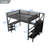 Queen Size Loft Bed With L Shaped Desk, LED Light And USB For Kids Teens Adults