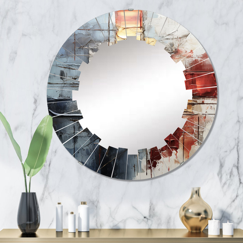 Waitsfield - Miroir mural moderne rond, 32 po x 32 po