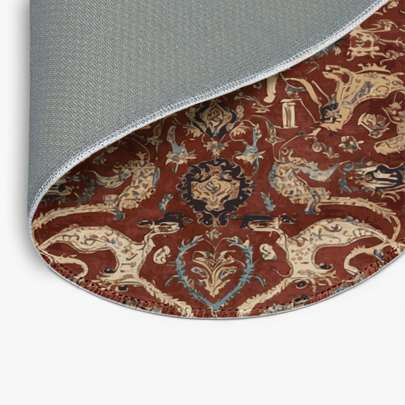Tapis d'intérieur et d'extérieur brun Persian, Rond 5 pi