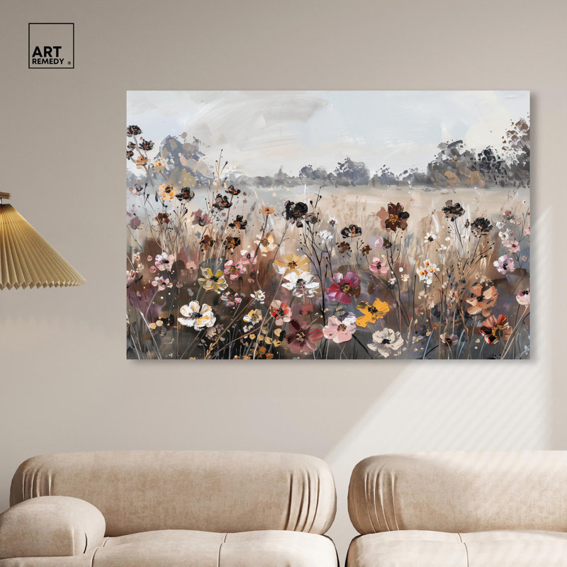 Art campagnard sur toile prairie anglaise par Art Remedy, Toile tendue, H 36 po x l 54 po