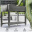 Lit de jardin surélevé, pot à fleurs surélevé en bois, avec roues verrouillables, tables d'appoint, tablette inférieure, trous de bonde-1102430984