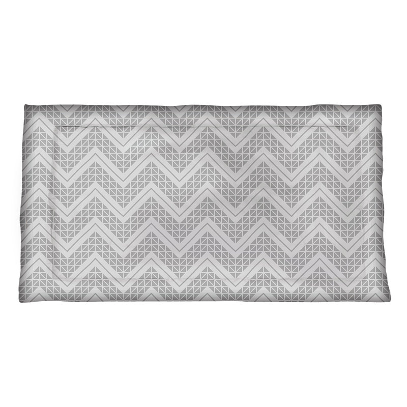 Taie décorative à chevrons Rhonda Cheval, Très grand, Microfibre, Gris