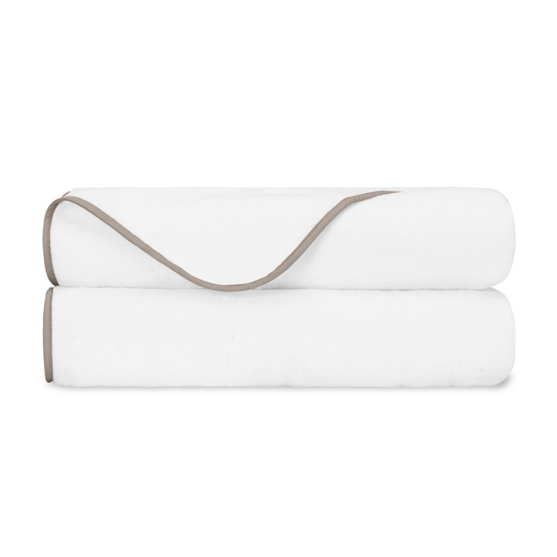 Bodrum 2-pc Bath Towel Set, White/Mist Gray