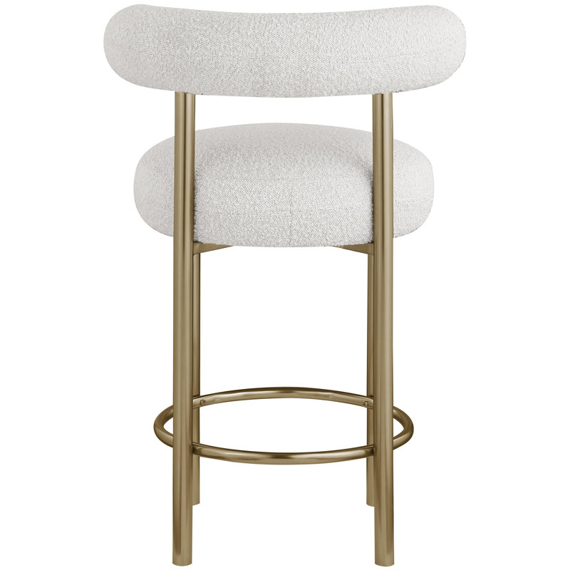 Bordeaux 26.5" Counter Stool, Cream Boucle Fabric