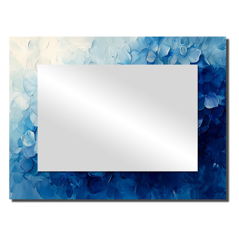 Velours hortensia lignes de grâce - art mural miroir décoratif floral - imprimé sur métal, 24 po x 32 po