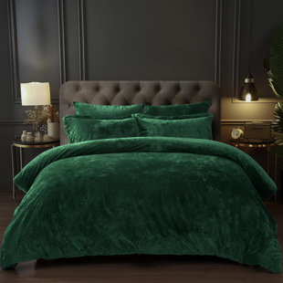 PHF Double-Sided Velvet Comforter Set, 5 Piece Soft Luxury Winter Warm Bedding Sets, Modern Bed in A Bag