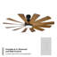 Ventilateur de plafond à 12 pales avec contrôle mural et trousse d'éclairage à DEL Windflower de Windflower-32650336-32650335