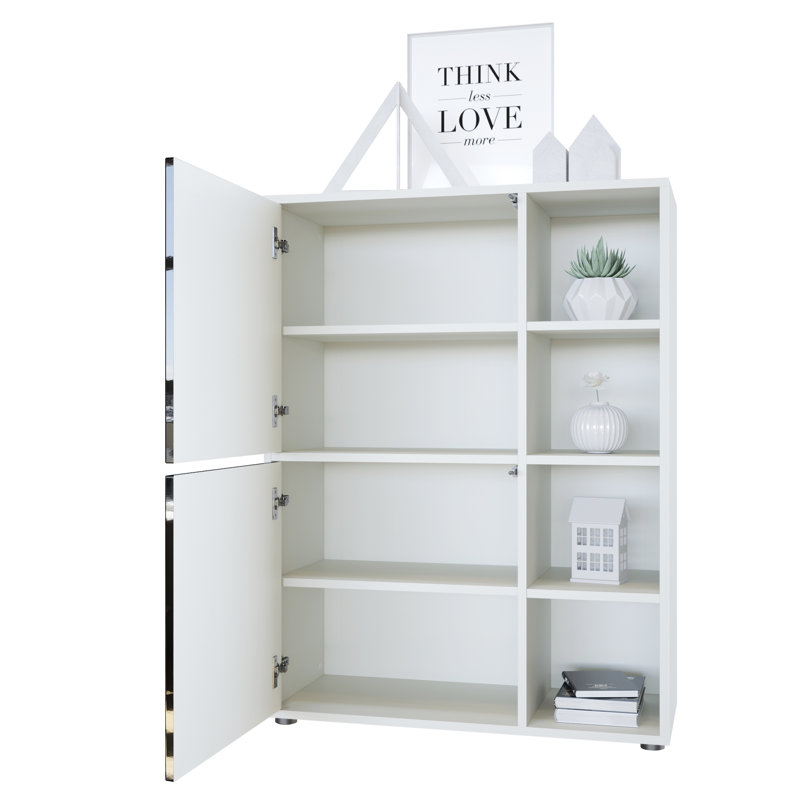 Mccafferty 79cm Sideboard, White Matt/Blackberry High Gloss