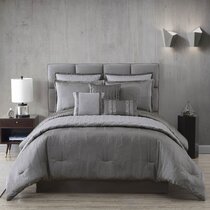 CLOTHKNOW Grey Comforter Set King Dark Grey Bedding Comforter Set Gray  Comforter