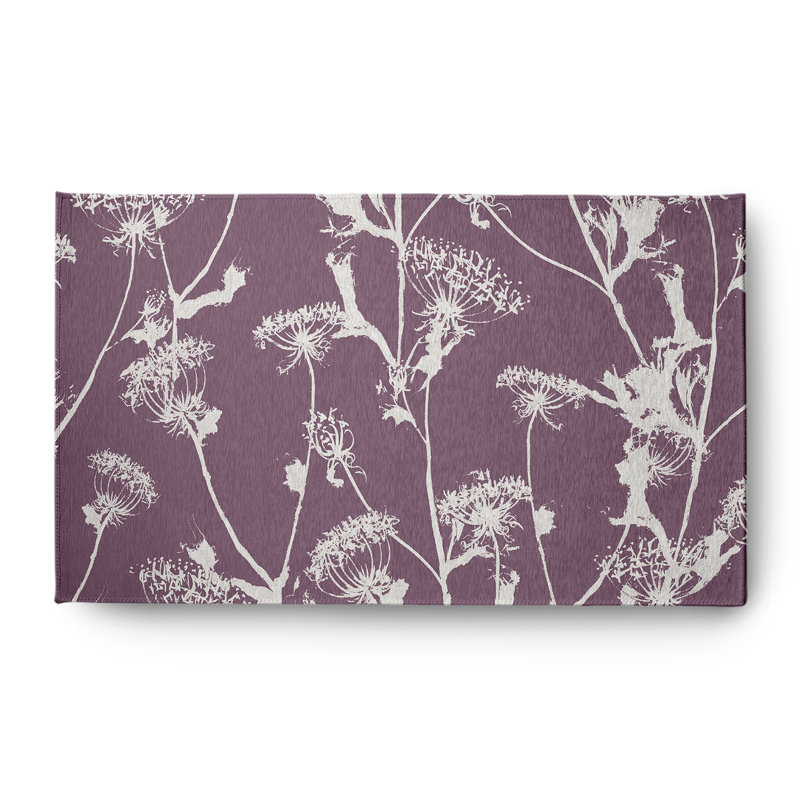 Chenille Floral Indoor / Outdoor Rug, Rectangle 3' x 5'