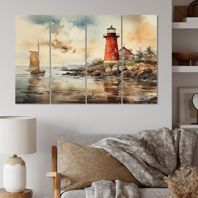 Ensemble de 4 phares rétro sur 2 lumières sur toile