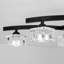 Plafonnier encastré noir antique 6 lumières avec abat-jour transparent Aika