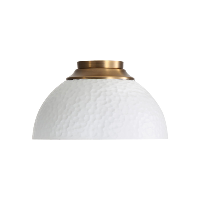 Felix 3-Light Flush Mount in Modern Brass, White
