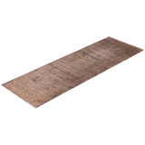 Overdyed Hand-Knotted Wool Modern-Contemporary Brown Runner 4' 0" x 12' 1"