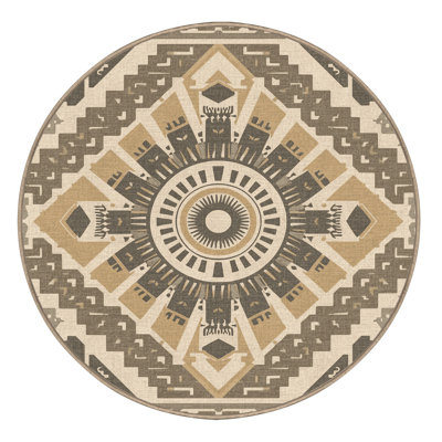 Machine Washable Roslindale Global Inspired Block Print Rug in Gray – Beige Binding