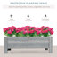 58L Fir Wood Raised Garden Bed Planter Box, Outdoor Grow Container for Flowers & Vegetables, 100 x 36.5 x 36 cm, Grey