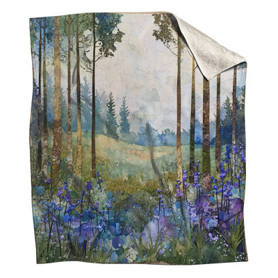 Forest Landscape With Wildflowers Blankets