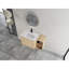 Meuble-lavabo mural moderne avec lavabo en céramique, rangement, finition chêne
