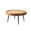 Table basse ronde en bois massif rétro noyer
