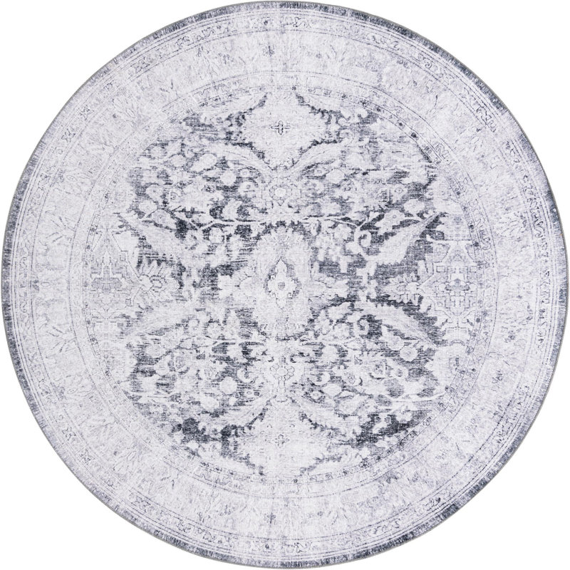 Antwane Chenille Oriental Indoor Rug, Round 7'7"