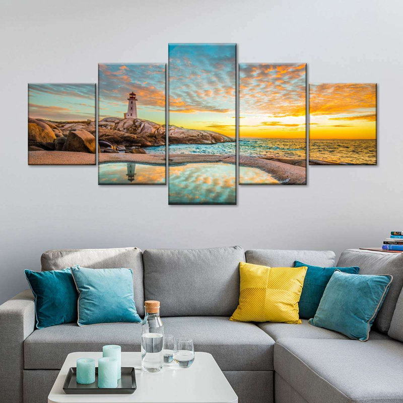 Reproduction d'art sur toile Peggy's Cove, H 42 po x l 92 po x P 1,25 po