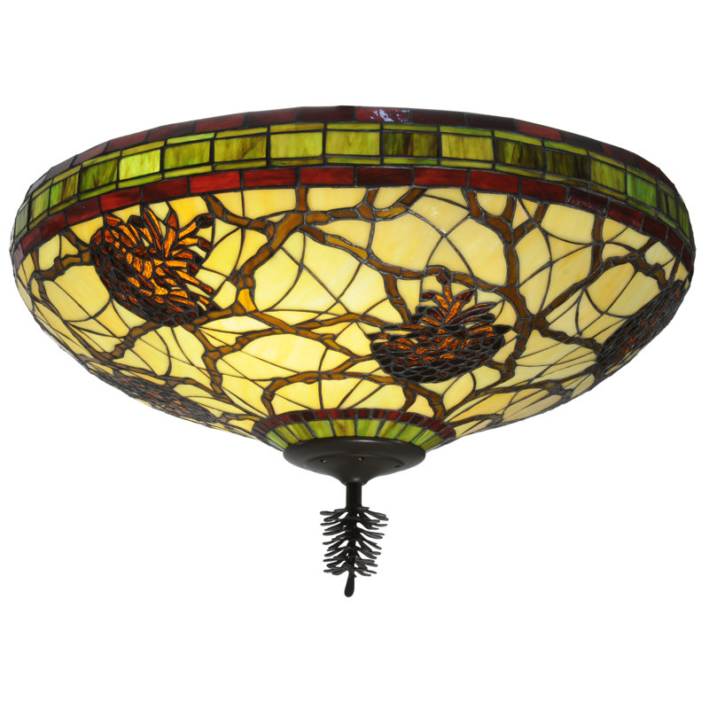 Rustic Lodge Glass Flush Mount