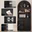 Bibliothèque de rangement arquée 71 ", vitrine avec tablette réglable et tiroir-1000268324