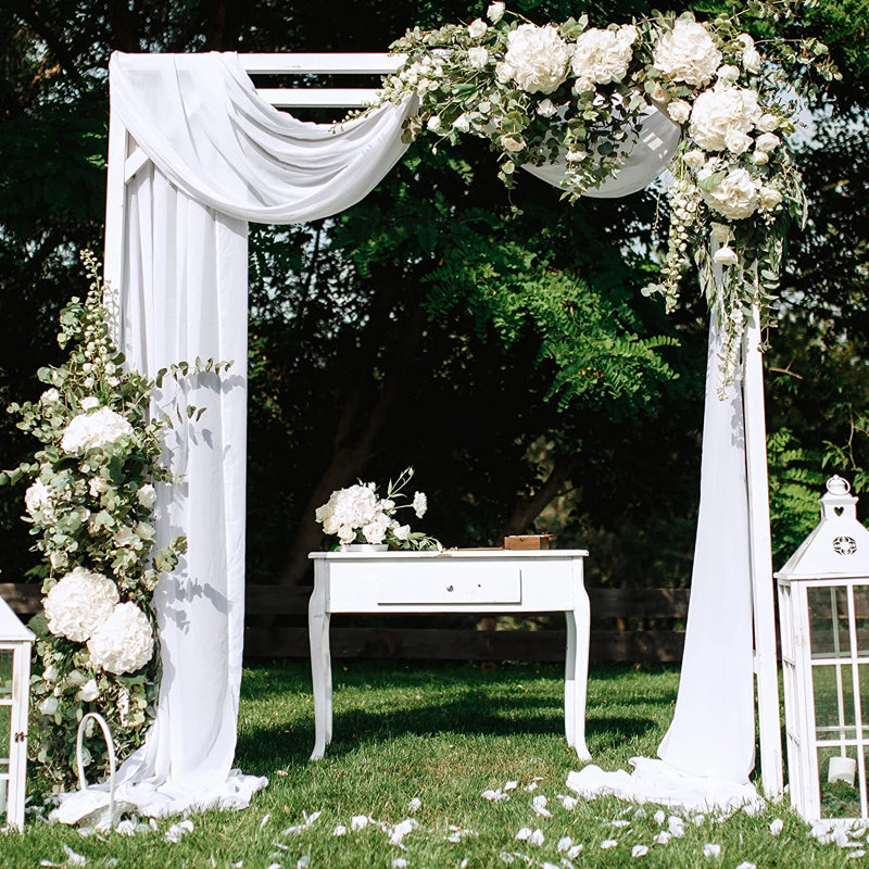 Deconovo Net Curtains Solid Semtransparent Voile Valance Sheer Voile Curtains For Living Room Set Of 1
