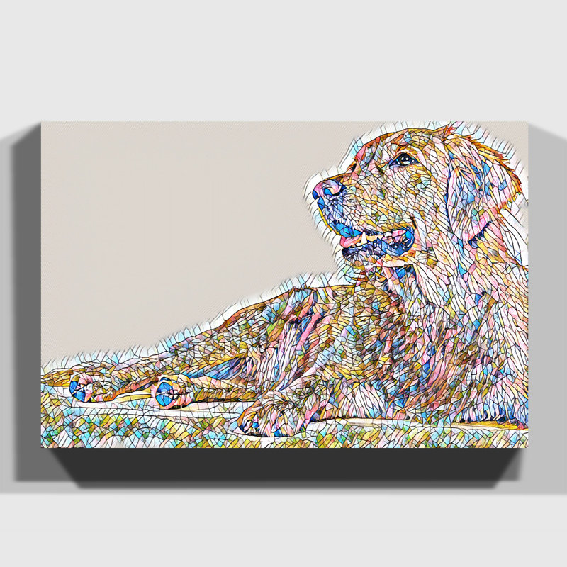 Golden Retriever Dog 2 - Wrapped Canvas, 40cm H x 60cm W