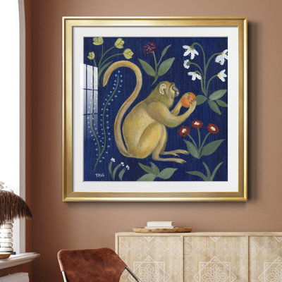 Venezia Monkey Garden I - Matted and Framed Under Acrylic Glass, Large Living Room Wall Art