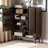 Anabelle 1-Open Shelf Brown Finish 7-Shelf With 2-Door Shoe Cabinet, 45.56" H X 36.95" W X 13.14" D