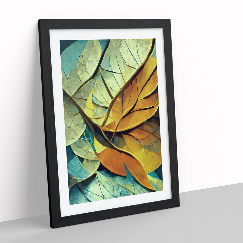 Leaf - Framed Print, 64cm H x 46cm W x 2cm D, Black