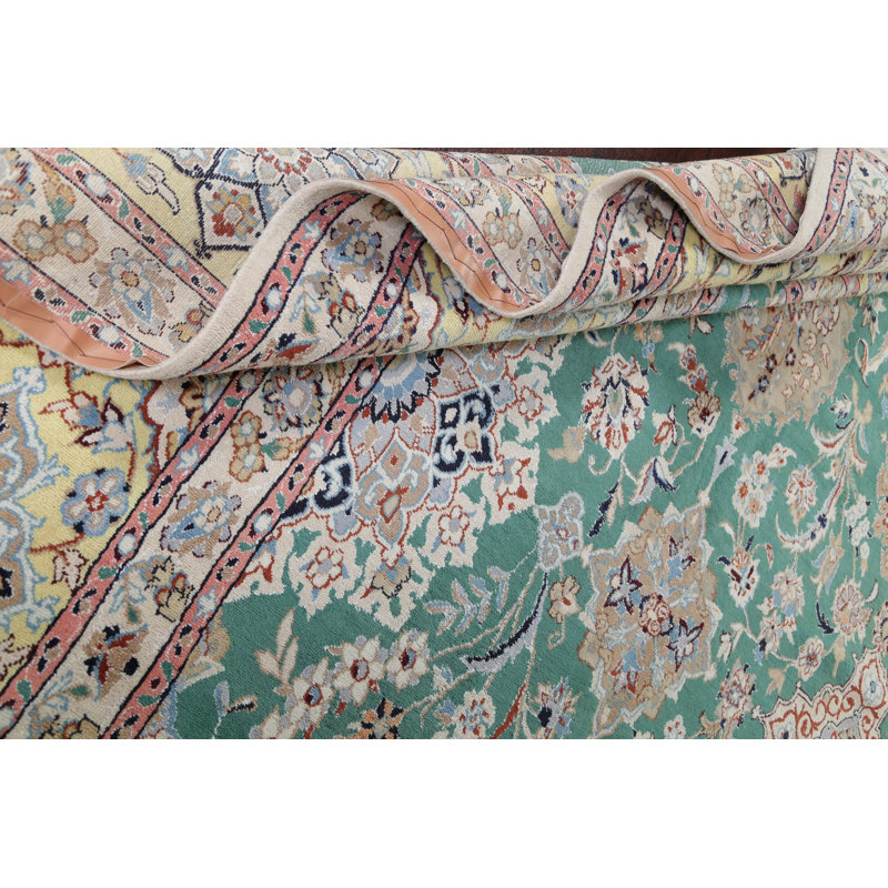 Palace Sized Light Blue Wool and Silk Oriental Rug 16x26