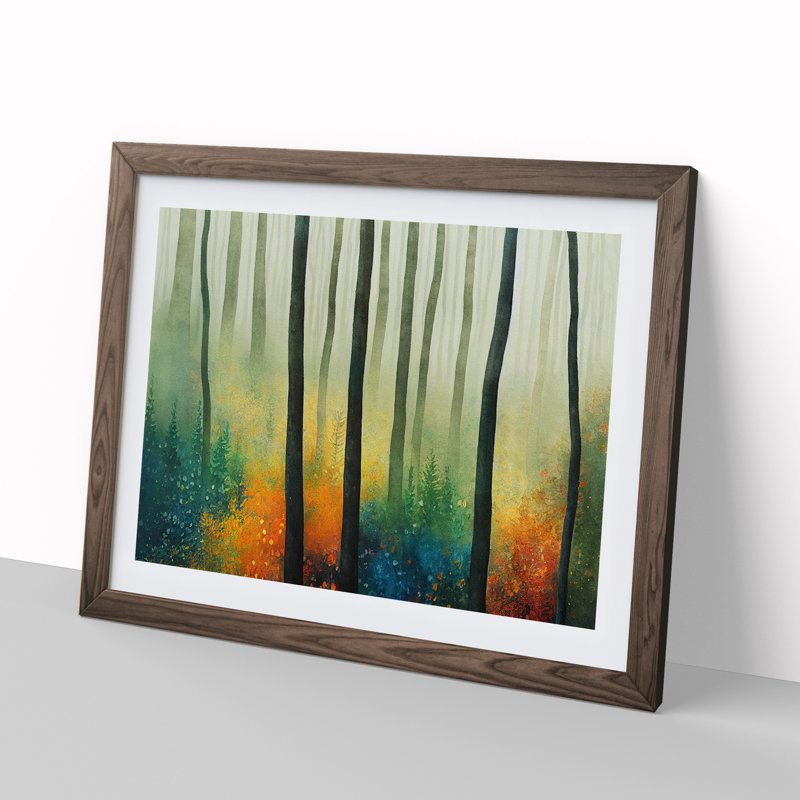 Vibrant Forest Vol.2 - Framed Print, 46cm H x 64cm W x 2cm D, Walnut