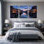 Ensemble de 3 toiles modernes Modern River Clodside River Lodges at Dusk-654709746