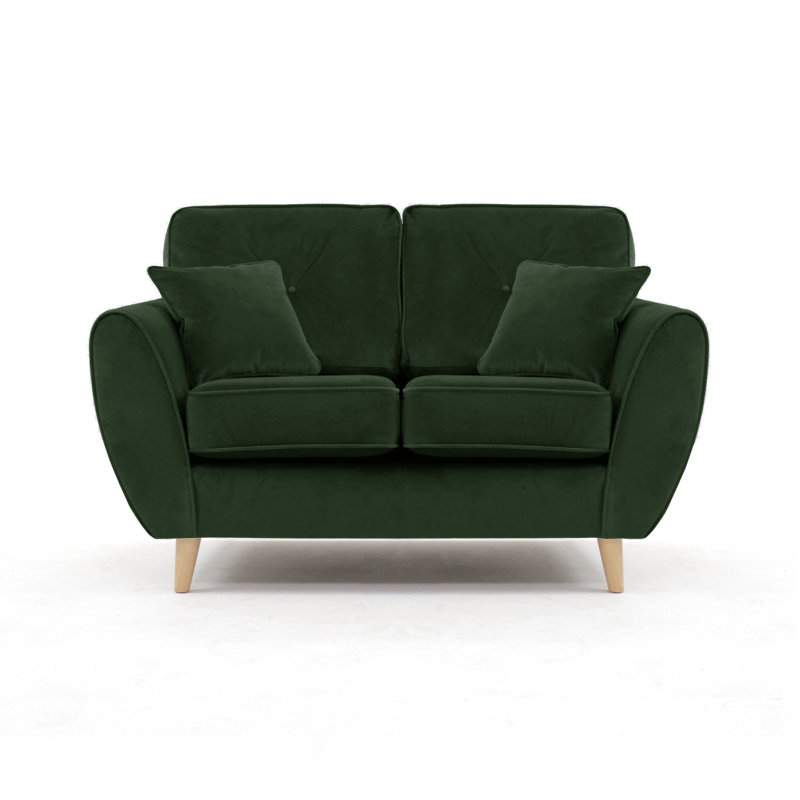 Rafe 2 Seater Velvet Sofa, Emerald Green Velvet