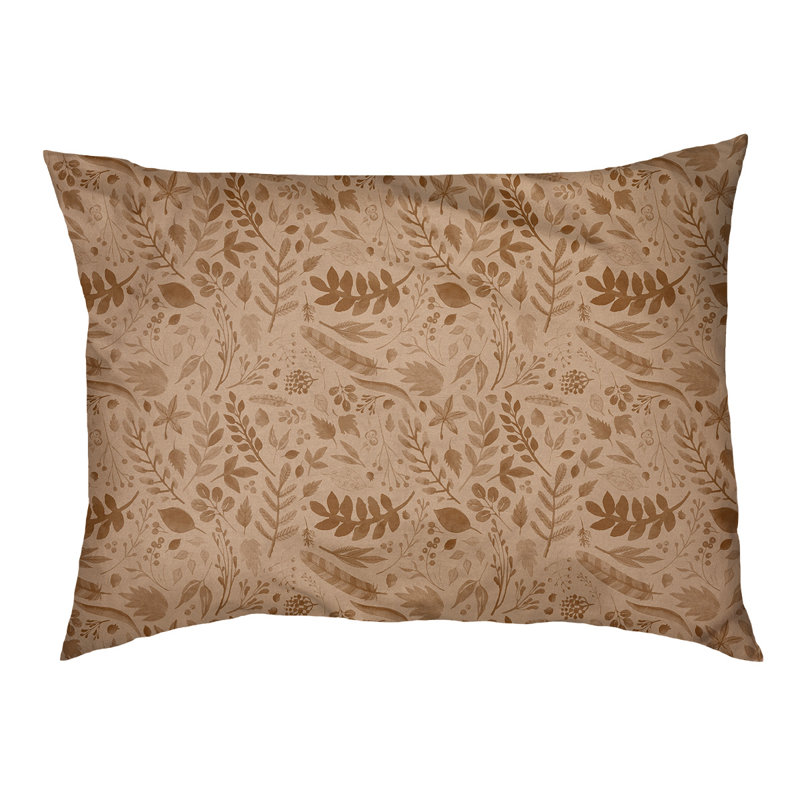 Floral Polyester Pet Bed, Brown, 40" W x 30" D x 6.5" H