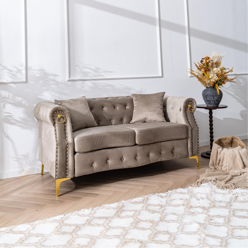 Ensemble de salon en velours 3 pièces, Beige